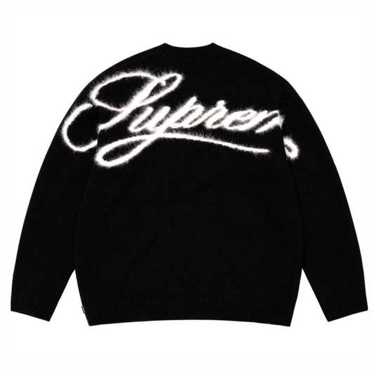 Supreme Angora Script Sweater Black