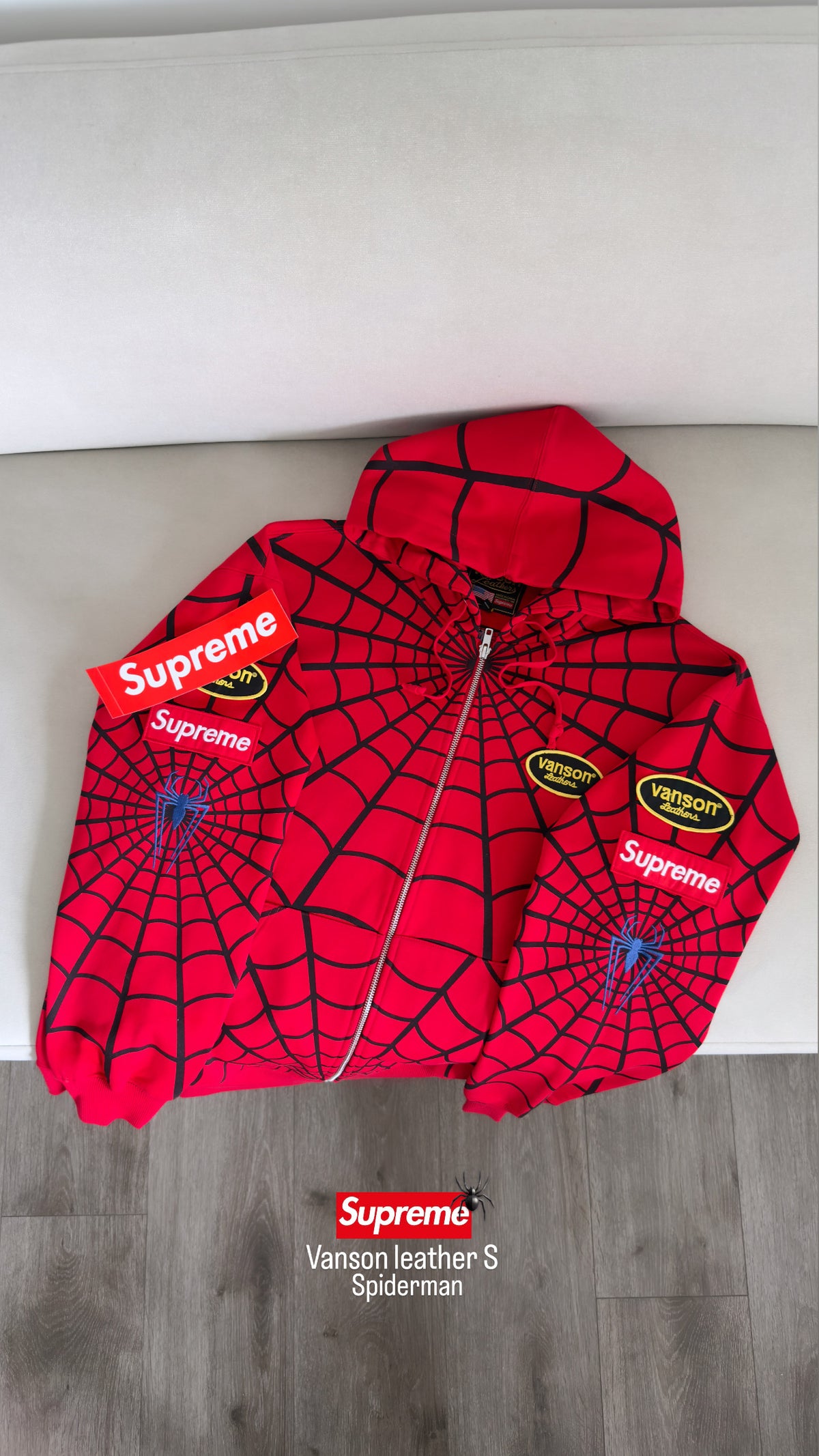 Supreme Vanson leathers Spiderman