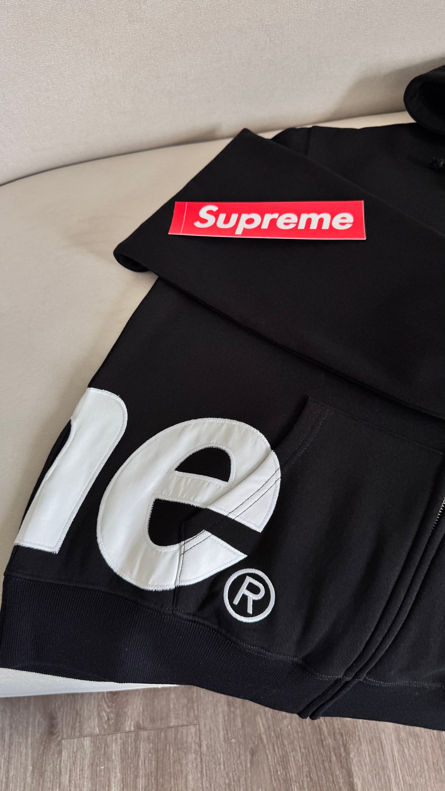 Supreme big logo zip up
