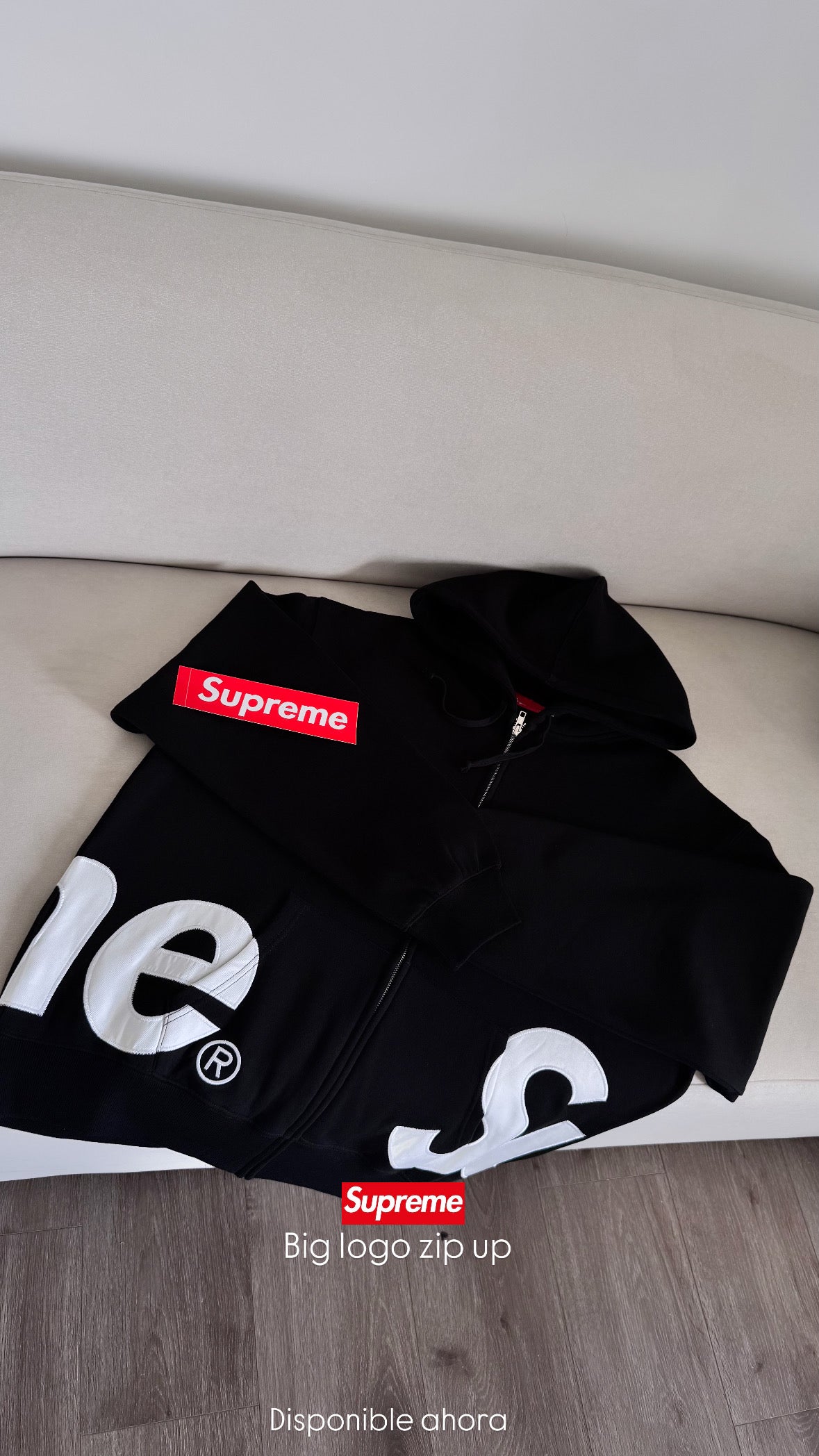 Supreme big logo zip up