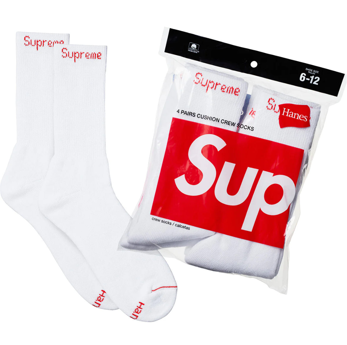 Supreme®/Hanes@ Crew Socks (2Pack)