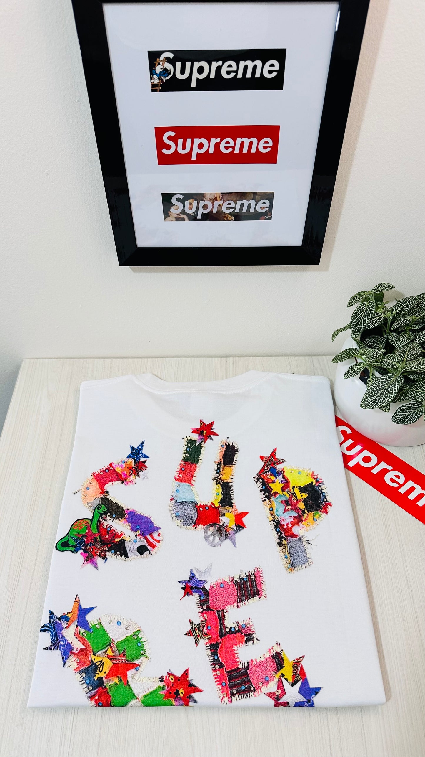 Supreme tee (PATCHWORK)(white)