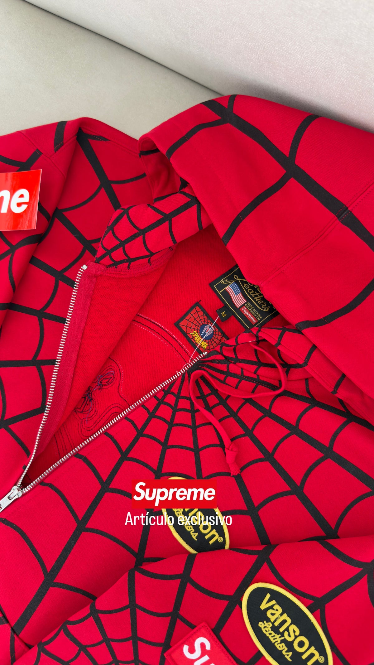 Supreme Vanson leathers Spiderman